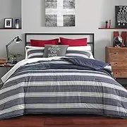 Nautica Craver Duvet Cover Set, 100% Cotton Cotton Plain Weave Cotton, Navy, Twin Duvet
