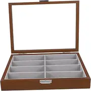 [HEATSHAKING] Sunglasses Storage Organizer Slot Wooden Eyeglass Display Box for Men Women Glasses Storage for Home Travel Exhibition Use