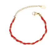 Women Titanium Stainless Steel Luck Red Rope Chain Hand Bracelet Anklet PE44