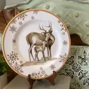 jaqueline smith melamine plate Kmart Winter Christmas Deer Buck Baby Gold White