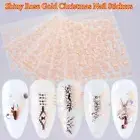 Nail Stickers Shiny Rose Gold Adhesive Sliders Christmas Design Nail Stickers