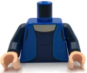 Lego New Minifigure Torso Vest Bright Light Blue Hem Roses