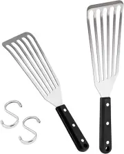 Fish Spatula, Hasteel 2-Piece Stainless Steel Slotted Turner for Flipping, Turni