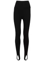 Victoria Beckham VB Body Stretch-knit Stirrup Leggings - Black - 14 14