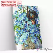 Paint By Numbers Kit Flower Dog Abstract Beginner Oil Draw Home DIY Framed Adult