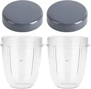 [DRELD] 2 Pack 18oz Cup with Flat Lid Parts Compatible with Nutribullet 600W 900W Blender Juicer