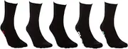 [Globe] Men's Large Stealth Crew 5 Pack Of Socks Cotton Nylon Elastane Black