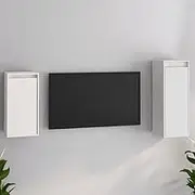 Generic TV Cabinets 2 pcs White Solid Wood Pine