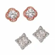 AVON PICTURE PERFECT CZ STUDS (SILVERTONE ONLY) ~ NEW!!!