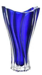 Vase12 " Flower Vase Dark Blue Bud Vase Czech Bohemia Crystal Vase Gift