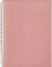 2025 Planner - Weekly & Monthly Planner Notepad 2025, 11.38'' x 8.74'', JAN. 2025 - DEC. 2025, Appointment Book, 60 Minutes Intervals, Monthly Tabs, Sturdy Cover, Spiral Bound, Back Pockets - Rose