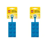 2x Lego Kids Children Brick Bag Tag Suitcase Luggage Backpack Address 6y+ Blue