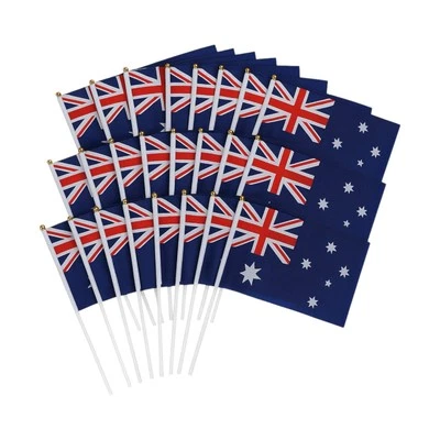 24 x Australian Handheld Signal Flag 14x21cm Australia Day Parade Pride Aussie
