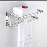 在飛比找Yahoo!奇摩拍賣優惠-~不鏽鋼浴巾架毛巾架 3040cm 加厚衛生間廁所架酒店浴巾