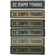VELCRO® BRAND Fastener Morale HOOK Sic Semper Tyrannis Patches 3.75x1"