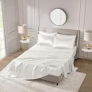 Tencel 1 Flat Sheet Only, Tencel Lyocell Silk Sheets, Premium Hotel Quality Bed Sheet for King Size Bed, King Size Sheets, Cooling Sheets for Hot Sleepers, Bed Sheets: White