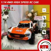 1:14 70KM/H 4WD RC Car with Light Brushless Remote Control Cars Drift Truck Toy