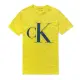 【Calvin Klein 凱文克萊】CK 經典印刷文字圖案短袖T恤 上衣-銀光黃色(平輸品)