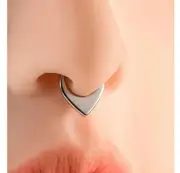 16G 3/8" G23 Titanium Flat Teardrop Hinged Segment Ring Septum Tear Drop Clicker