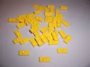 LEGO - 1x2 YELLOW Smooth Tiles w/ Top Stud ("jumper") - (50 pcs) - NEW!