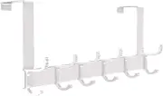 Door Coat Hanger, Adjustable Over The Door Hanger-6 Double Hooks, Over Door Coat Hooks, Door Clothes Hanger Suitable for Clothes, Hats, Keys, Towel, Over The Door Hooks