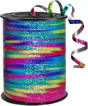 500 Yards Rainbow Color Ribbon - 5Mm Width Curling Crimped Shiny Ribbon for Ball