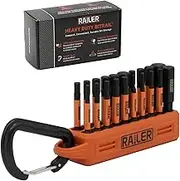 Railer Allen Wrench Hex Bit Set 2 Inch Impact Driver 20pc Hex Bit Set With A Bit Holder & Carabiner. Premium S2 Steel, Ideal For Furniture Screws