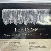 Heritage Lace Tea Rose 60 x 30" Swag Pair White NOS 6255WS-30PR