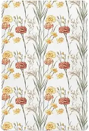 Unisex Fitted Baby Crib Sheets for Boy Girl Soft Baby Play Yard Sheet for Cribs and Toddler Beds 52x28in Fall Flowers Daffodil Carnation Freesia White