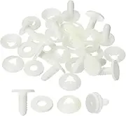 uxcell 30mm Doll Joints, 20 Set Plastic Removable Animal Joints Connector Engage Bolt for Bear Soft Limbs Making Head Joints DIY Crafts Accessories, White
