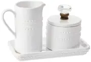 Farmhouse Inspired Vintage Doorknob Cream and Sugar Set, One Size, White
