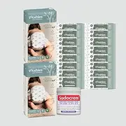 Tooshies Eco Nappies Size 3 Crawler 6-11kg, 88 Count + Tooshies Aloe Vera & Chamomile Eco Wipes, 1120 Pack + Sudocrem Healing Cream 400g