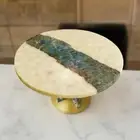 Labradorite & White Agate Coffee Table | Handmade Natural Stone Furniture Slabs