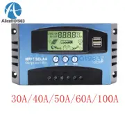 12V 24V MPPT Solar Charging Controller Dual USB LCD Screen 30/40/50/60/100A