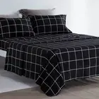 Printed Plaid Queen Size Sheet Set 4 Piece - Double Brushed Microfiber Super ...