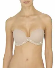 Natori 272021 Women's Feathers Strapless Plunge Multiway Bra Café Size 32DDD