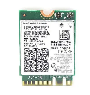 適用於英特爾無線網卡INTEL 全新3168NGW 3168AC NGFF M2 AC雙頻5G 4.2藍 一體機