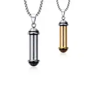 Stainless Steel Prayer Scripture Tube Urn Necklace (For Human Or Pet Ashes)