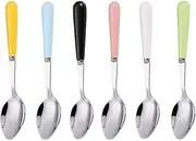 Cabilock Baby Utensils Set 6 Pcs Thickened Small Round Spoons Serrated Scraping Spoons for Baby's