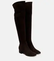 [Gianvito Rossi] Gianvito Rossi Rolling over-the-knee suede boots AU 7 brown