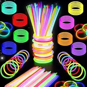 Glow Sticks Bulk Party Favors 100pk - 8 Inch Glow in The Dark Party Supplies, Glow Party Decorations for Kids or Adults, Light Sticks for Neon Party Glow Necklaces and Bracelets with Connectors