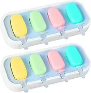 Kids Popsicle Molds | 4-Hole Silicone Popsicle Maker | 2X Easy Release Mould, Food Grade Chilled Pop Molds for Pudding, Fruit