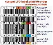 custom printed LTO Ultrium labels (for LTO8, LTO5, LTO3, etc tape libraries)