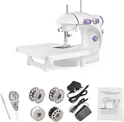 Mini Sewing Machine for Beginner, Dual Speed Portable Electric Sewing Machine with Extension Table, Light, Sewing Kit for Household, Travel Automatic Sewing Machine