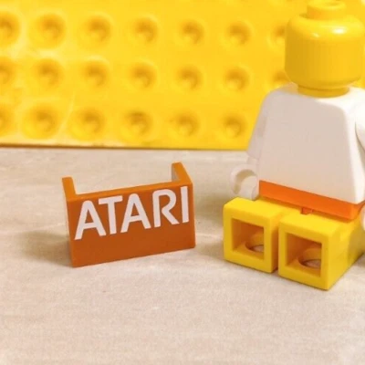 LEGO ATARI Video Game Logo Panel 1x2 Printed Medium Nougat Pong Space Invaders