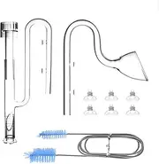 FZONE Aquatic Glass Lily Pipe Set with Lily Skimmer Inflow and Lily Outflow for Aquarium Filter 1/2''(12/16mm) Tubing
