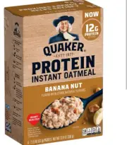 New QUAKER PROTEIN INSTANT OATMEAL BANANA NUT 12.9 OZ 6 COUNT