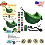 Premium XL Double Hammock - Portable Camping Gear with Tree Straps & Carabiners