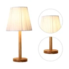 HG LED Table Lamp For Bedroom Solid Wood Base Dimmable Simple Bedside Nightstand