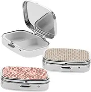 3Pcs Metal Pill Organizer Case Portable Travel Dispenser with Compartments for Medicine Storage Dustproof Travel Container for and Supplements Checkered